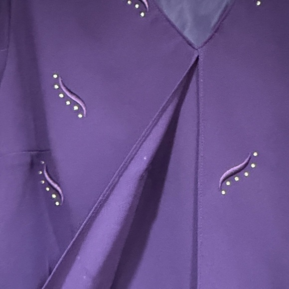 Karin Stevens Women's Petite Elegant Purple Dress - Picture 6 of 11